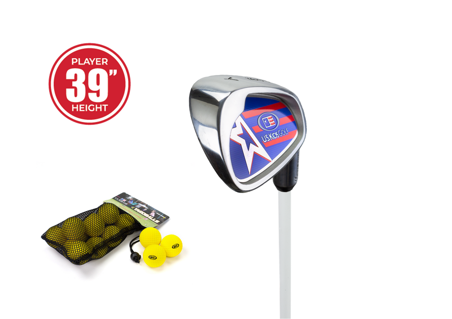 Yard Club (ferro da golf per neofiti) con soft balls “39 per giocatori destri 100-107cm