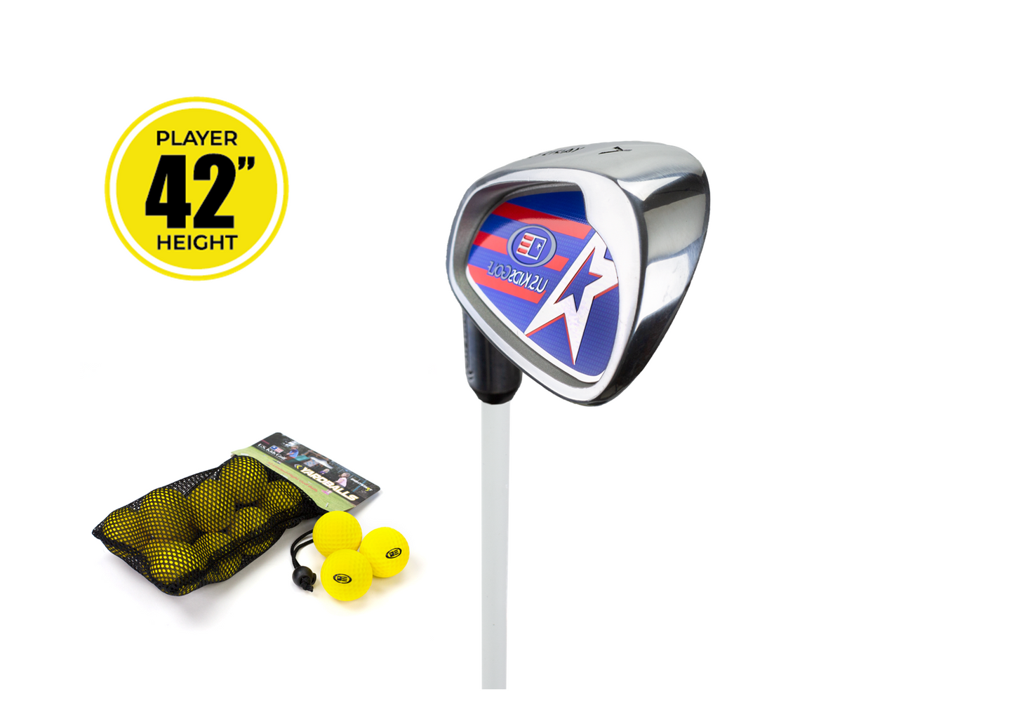 Yard Club (ferro da golf per neofiti) con soft balls “42 per giocatori mancini 107-115cm