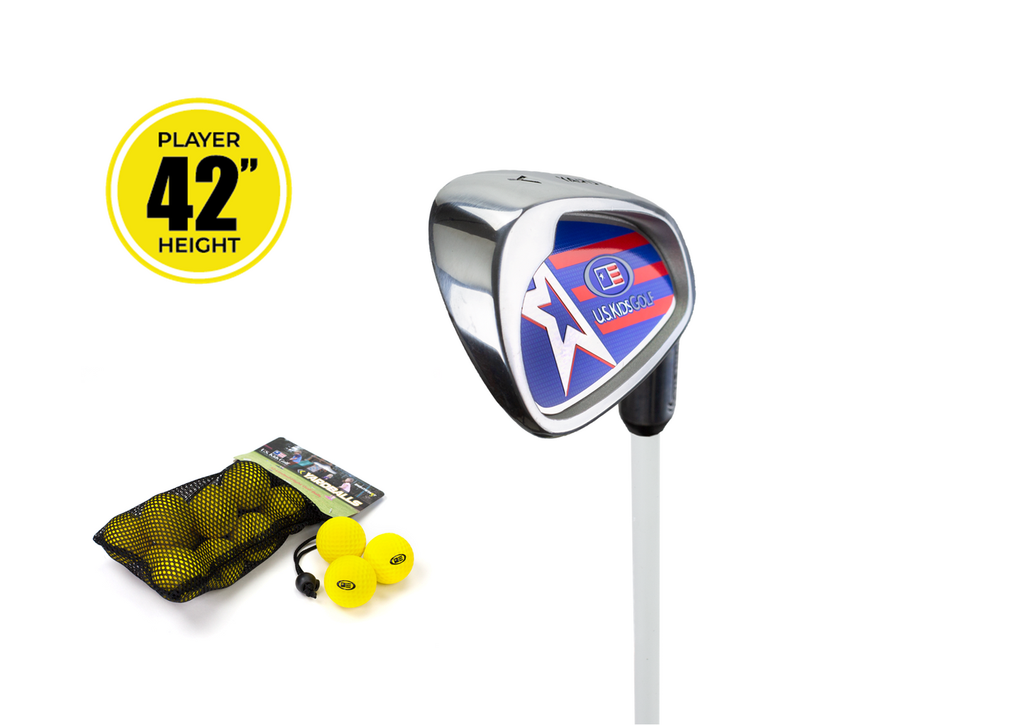 Yard Club (ferro da golf per neofiti) con soft balls “42 per giocatori destri 107-115cm