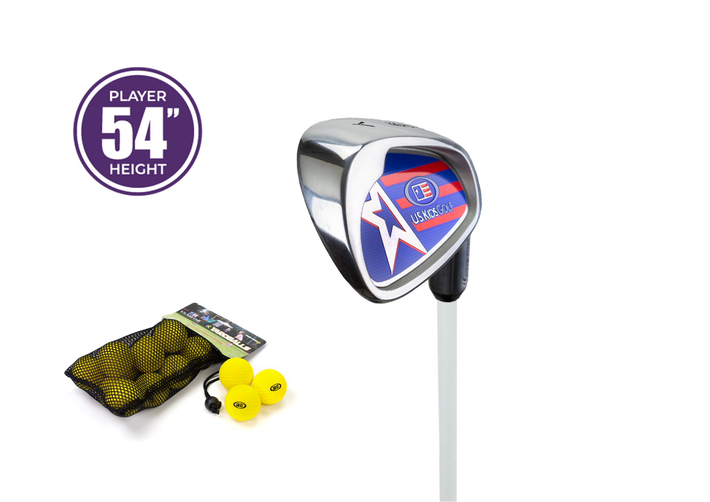 Yard Club (ferro da golf per neofiti) con soft balls “54 per giocatori destri 137-145cm