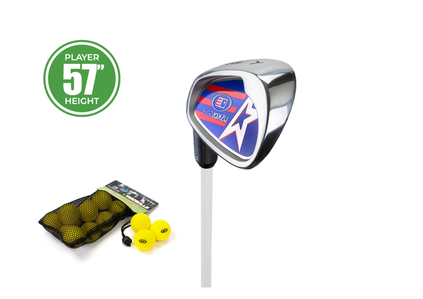 Yard Club (ferro da golf per neofiti) con soft balls “57 per giocatori mancini 145-152cm