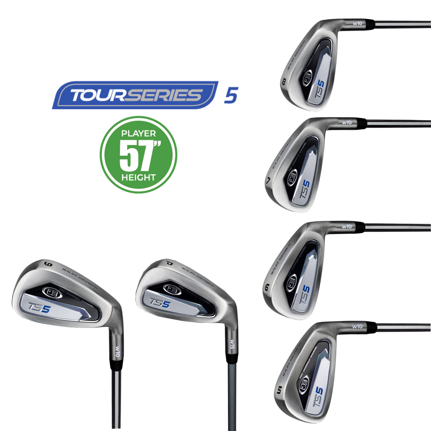 Set completo golf junior U.S. Kids 57 TOUR SERIES 5 (6 bastoni in acciaio) per giocatori destri 145-152cm