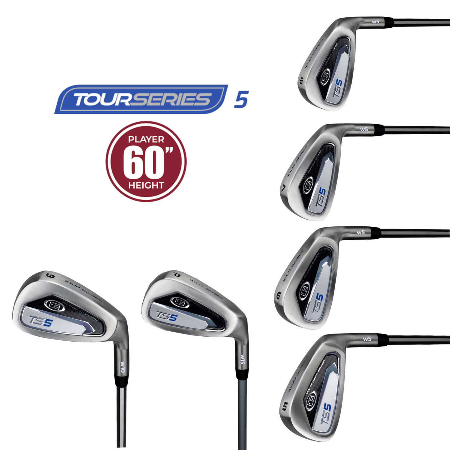 Set completo golf junior U.S. Kids 60 TOUR SERIES 5 (6 bastoni in acciaio) per giocatori destri 152-160cm
